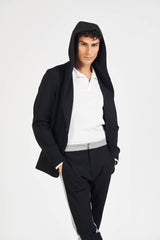 Elevating Ideas => Black hooded blazer Jackets - BREMBATI