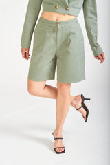 David Devant Green cotton shorts for women