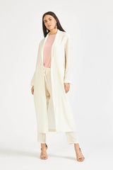 Elevating Ideas => White silk long overcoat Outerwear - BREMBATI