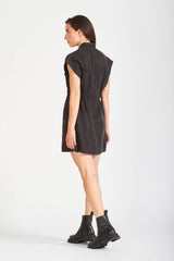 David Devant Black mini shirt dress for women