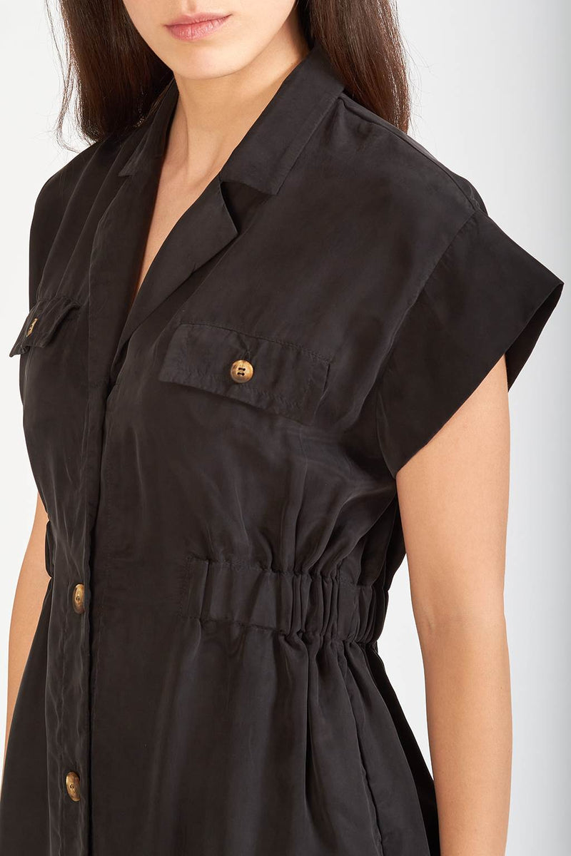 David Devant Black mini shirt dress for women