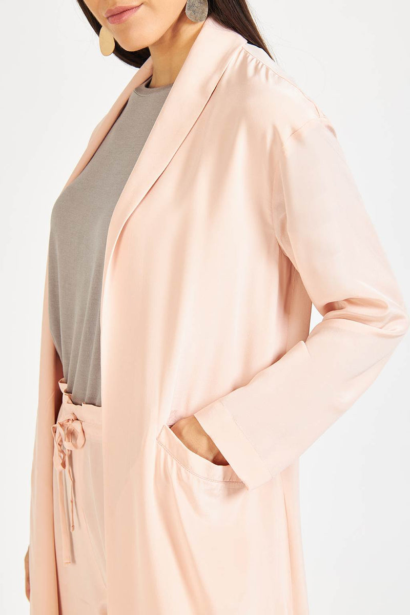 Elevating Ideas => Pink silk long overcoat Outerwear - BREMBATI