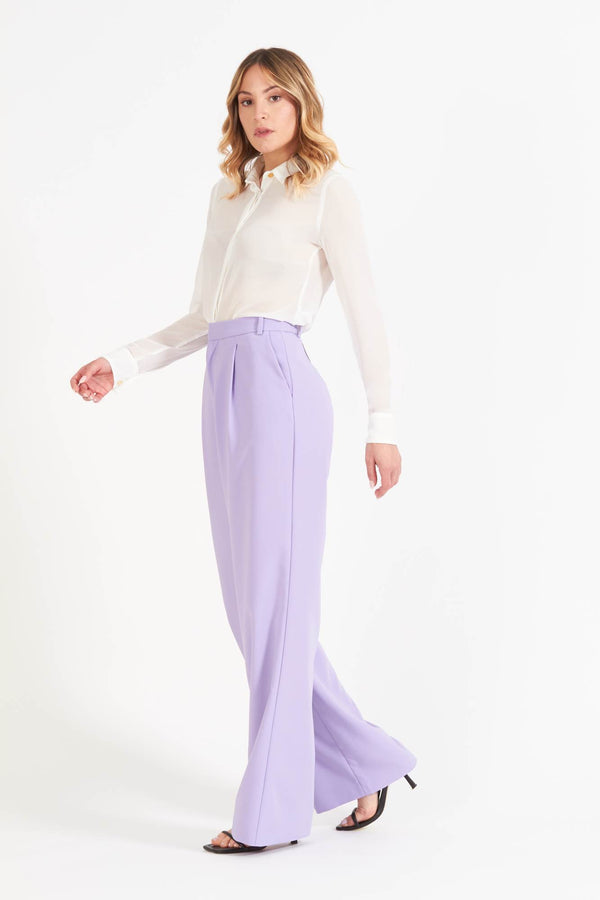 Brembati Lilac wide leg trousers for women